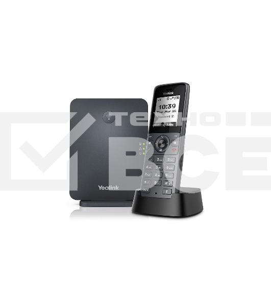 Беспроводная телефонная IP-DECT-система YEALINK W71P (база W70B+трубка W71H) до 10 SIP-аккаунтов, до 10 трубок на базу, до 20 вызовов, шт