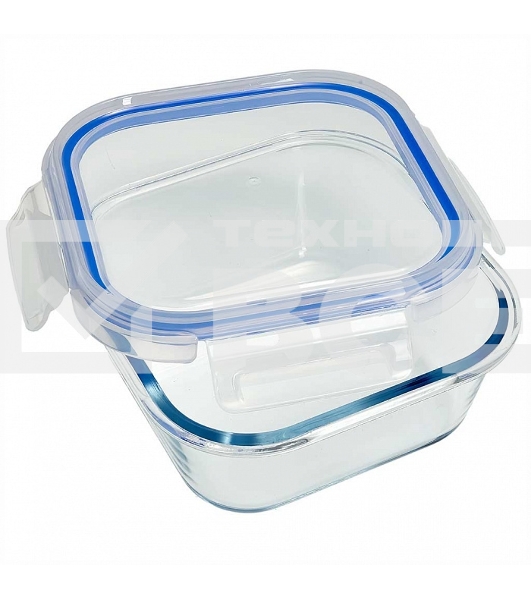 Форма для запекания ЗАБАВА РК-0105/2 квадратная с герм. крышкой из жаропр.. стекла 0,8 л 15,2*15,2*6