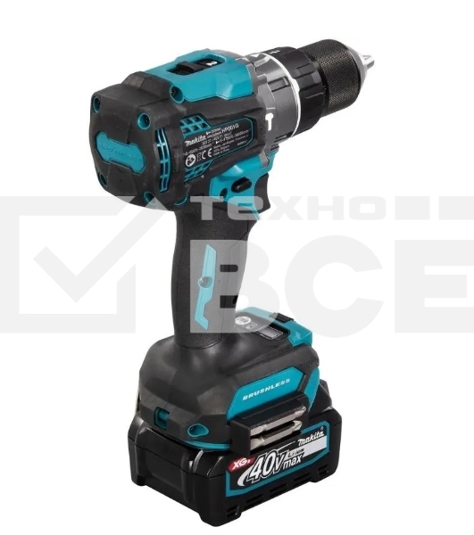 Дрель-шуруповерт Makita HP001GD201, Аккумуляторная, 40В, 2 АКБ, Ударная, Кейс
