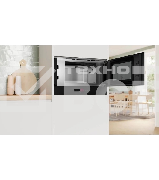 Микроволновая печь встраиваемая Bosch BFR9221B1 чёрный, 21 л, 900 Вт, переключатели - поворотный механизм/сенсор