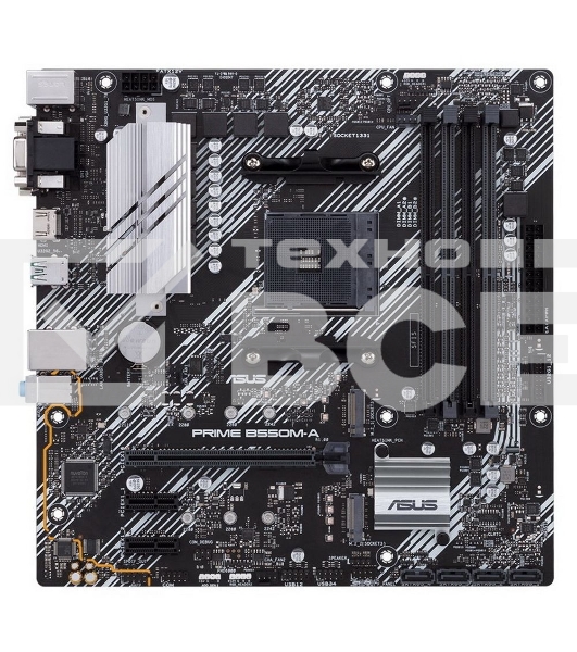 Материнская плата ASUS PRIME B550M-A, AM4, AMD B550, 4xDDR4, 4xSATA, 2xM.2, 1xPCIe 4.0 x16, 2xPCIe x1, 1xDVI-D, 1xHDMI, 1xVGA, 1x 1Gb LAN, 2xUSB 3.2 Gen 1, 2xUSB 2.0, 3x3.5 мм, 7.1, mATX