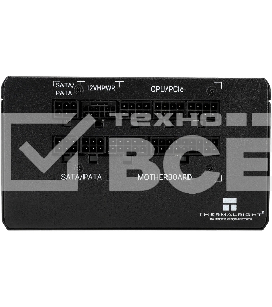 Блок питания Thermalright, 850W 80+ Bronze (ATX, 3.0, PCIe 5.0, Full modular, 1x24(20+4)pin, 2xCPU 8(4+4)pin, 4xPCIe*2 8(6+2)pin, 3xSATA3, 1x12+4pin (12VHPWR PCIe 5.0 12+4pin 600mm), 3xMOLEX4pin, Active, 120x120mm, 150x140x86mm, APFC, black)