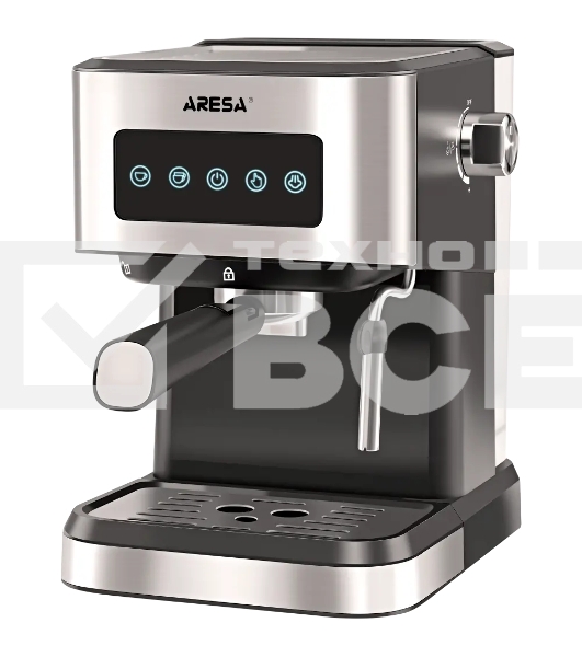 Кофеварка рожковая ARESA AR-1612 черный, исп. кофе - молотый, 1,5 л, 1100 Вт, 15 бар