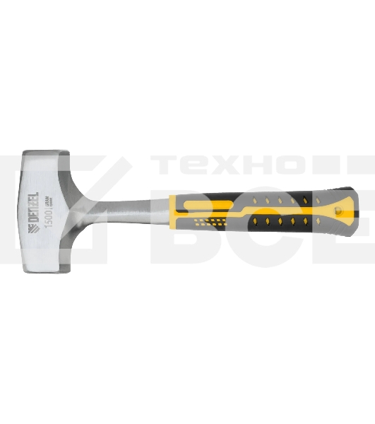 Кувалда Denzel 1,5 кг, цельнометаллическая, двухкомпонентная рукоятка