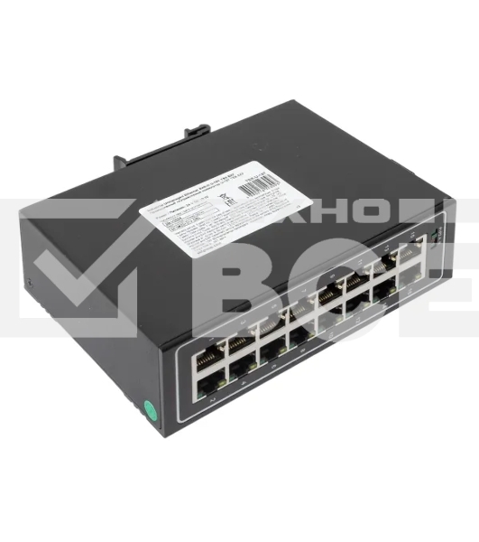 Коммутатор неуправляемый промышленный U-16T 16 портов 10/100Base-T(X) RJ45 монтаж на DIN-рейку TSX EKF TSX-U-16T