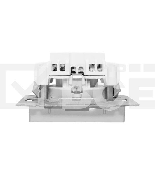 Механизм розетки EKF UP1-SOA-110 16А, с заземлением, без шторок, алюминий Эпика