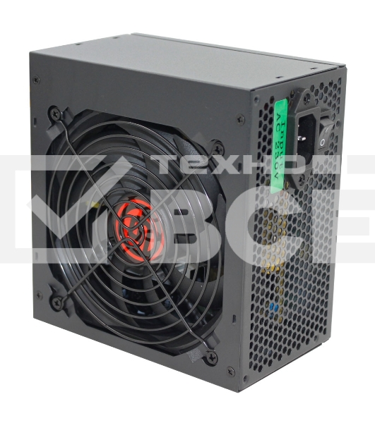 Блок питания Ginzzu CB600 12CM black,24+4p,2 PCI-E(6+2), 4*SATA,3*IDE,оплетка MB, кабель питания