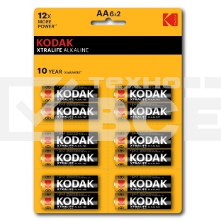 Батарейки Kodak LR6-12BL perforated (6x2BL) XTRALIFE Alkaline [KAA-2x6 perf] (144/576/18432) ( цена за 1 шт )