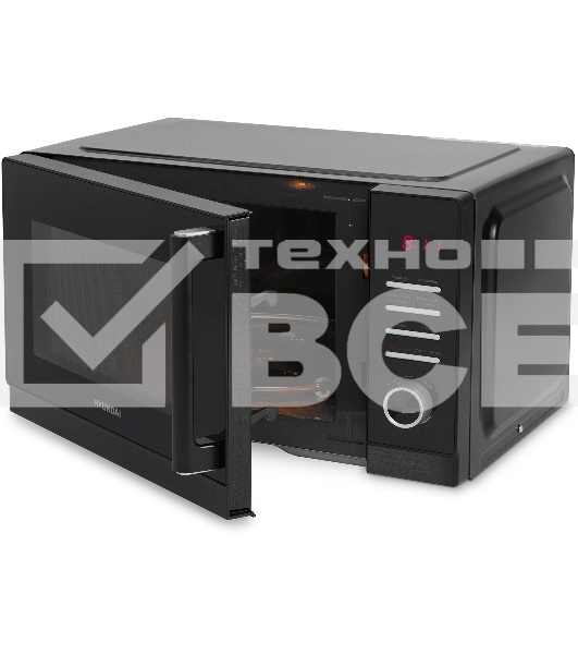 Микроволновая печь Hyundai HYM-D3012 черный 25л 800Вт кнопки, поворотный механизм