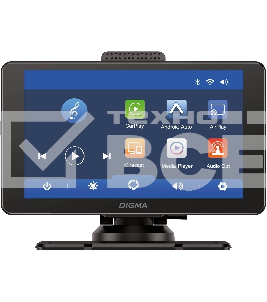 Автомобильный монитор Digma Smart Play 600, BT, Wi-Fi, CarPlay, Android auto 7