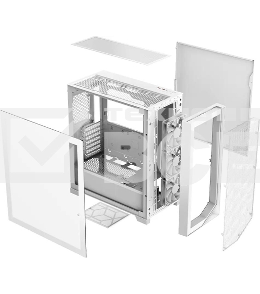 Компьютерный корпус PCCooler C3D510 WH ARGb, Tempered Glass Full Tower, White, TG, 0.7 SPCC, 3x120мм ARGb E-ATX, ATX, mATX, mITX 170/390/410мм 2x2.5