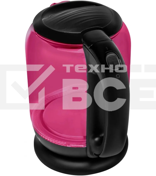 Чайник электрический Hyundai HYK-G4808 1.8л. 2200Вт малиновый/черный (корпус: стекло)