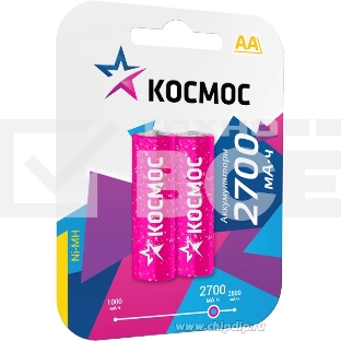 Аккумулятор R6 (AA) Ni-Mh 2700MAh Космос