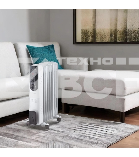 Масляный обогреватель Centek CT-6201 (9 секций) белый, 2000 Вт, 20 м2, термостат