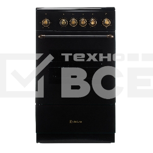 Плита электрическая De Luxe 506004.23ЭС-121 черный, конфорок 4 шт, духовка 54 л, 50 см x 87 см x 60 см