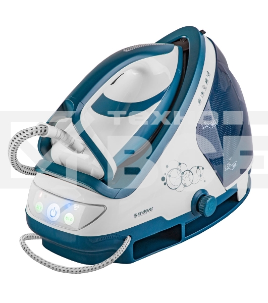 Парогенератор электрический Endever Delta-500, белый/темно-бирюзовый, мощность 3200 Вт, подача пара 170 г/мин, макс. пар удар до 600 г/мин