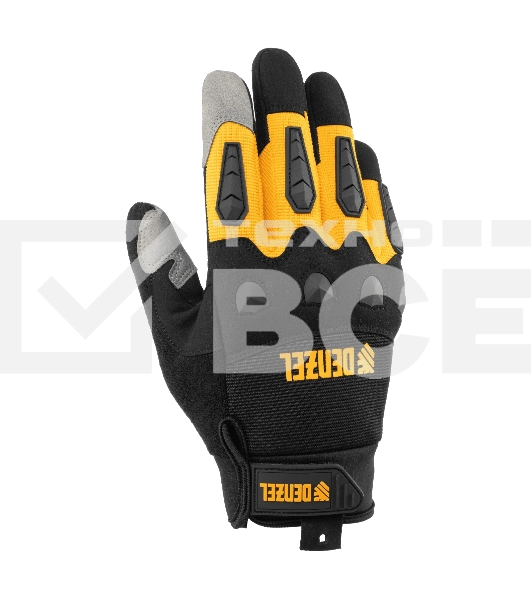 Перчатки универсальные Denzel 68002 усиленные, с защитными накладками, размер 9