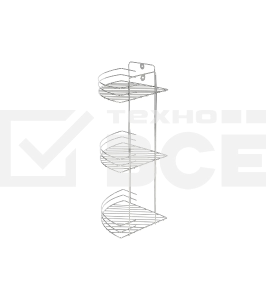 Полка угловая трехъярусная РЫЖИЙ КОТ Vento 19*19*41 см хром (310847)