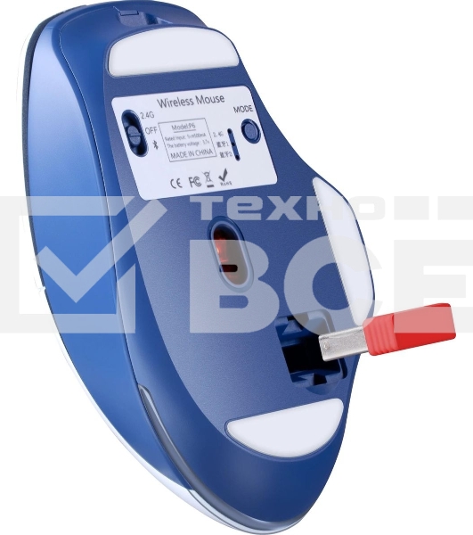 Мышь беспроводная Defender Tisa GM-126 белый/синий, 1600 dpi, радиоканал, Bluetooth, USB, кнопки - 6