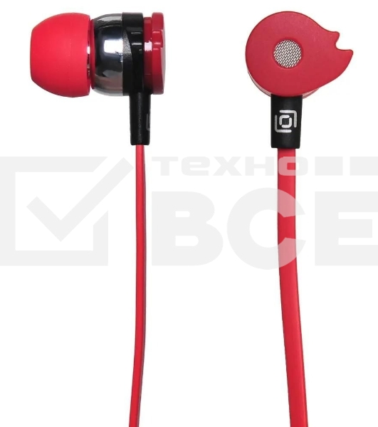 Проводные наушники Oklick HP-S-210 красный, внутриканальные, jack 3.5 мм