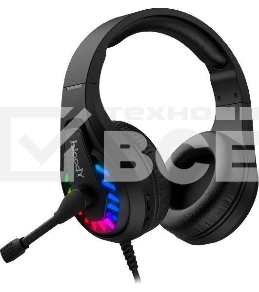 Гарнитура проводная с микрофоном A4Tech Bloody G230 черный 2м накладные USB оголовье (G230)