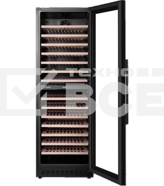 Винный шкаф встраиваемый Maunfeld MBWC-415D171, вместимость: 171 бутылок, черный
