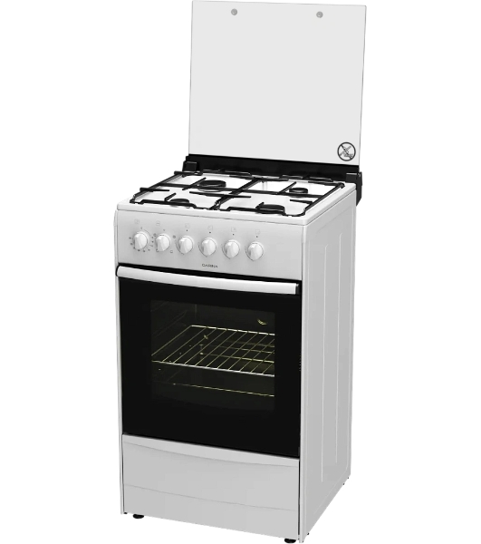 Плита комбинированная Darina 1B KM 441 301 W белый/черный, конфорок 4 шт, духовка 50 л, 50 см x 85 см x 53 см