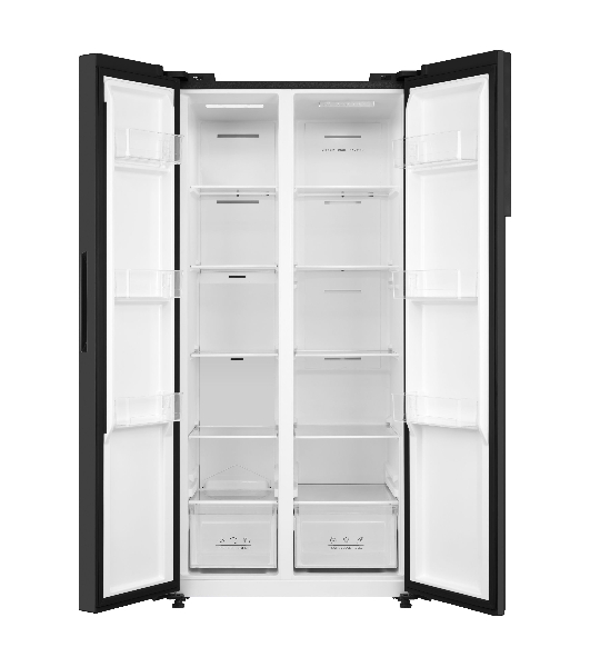 Холодильник Korting KNFS 83414 N черный двухкамерный 271/189л морозилка сбоку, No Frost, Side-By-Side