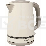 Чайник электрический Vitek VT-WK1066 1.7л. 2200Вт бежевый/коричневый корпус: металл/пластик, фото 1