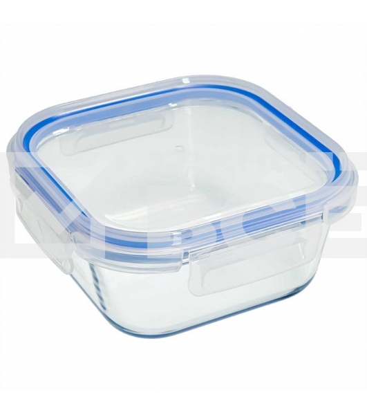 Форма для запекания ЗАБАВА РК-0105/2 квадратная с герм. крышкой из жаропр.. стекла 0,8 л 15,2*15,2*6