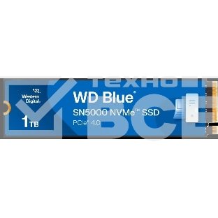 Накопитель SSD Western Digital WD Blue SN5000, 1Tb, PCIe 4.0 x4, M.2 2280, NVMe, R/W 5150/4900