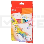 Карандаши цветные Deli EC00310 ColoRun, тополь, 18 цветов, коробка с европодвесом, фото3