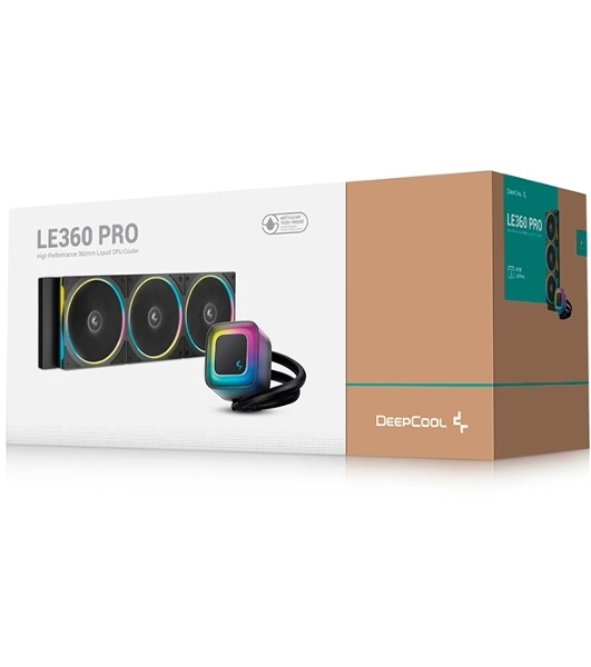 Система жидкостного охлаждения Deepcool LE360 PRO ARGb Soc-AM5/AM4/1200/1700/1851 черный 4-pin 19-33dB Al 300W 1817gr Ret (R-LE360PRO-BKAMMC-G-1)