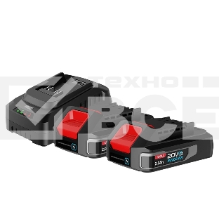 Набор аккумулятор и зарядное устройство Deli DE-CM20A2E (2АКБ 20V 2А*ч + ЗУ 2A, 20V)