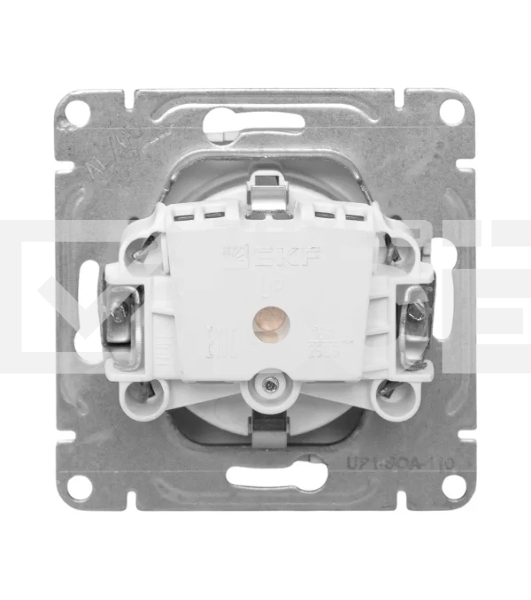 Механизм розетки EKF UP1-SOA-110 16А, с заземлением, без шторок, алюминий Эпика