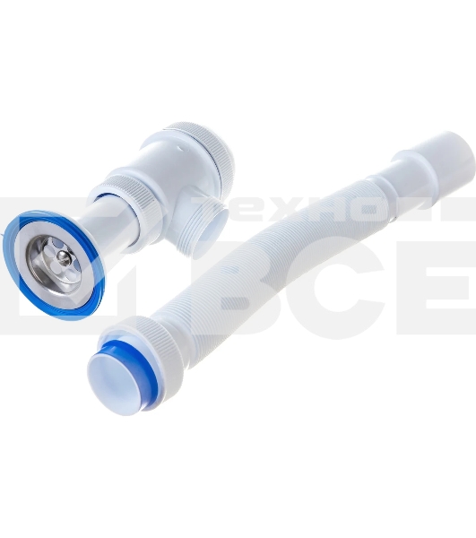 Сифон МИНИ ЭЛИТ для раковин 1'1/2 x 40/50 мм с нержавеющей чашкой 63 мм и с гофротрубой L800 мм, литой выпуск