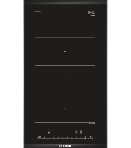 Индукционная варочная поверхность Bosch PXX375FB1E, 2 конфорки, с зоной расширения, стеклокерамика, 3700 Вт