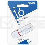 Флеш диск USB 2.0 Flash Drive 16GB Smartbuy Crown White (SB16GBCRW-W), фото 1