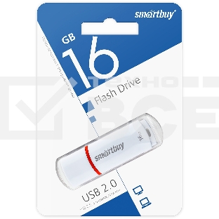 Флеш диск USB 2.0 Flash Drive 16GB Smartbuy Crown White (SB16GBCRW-W)