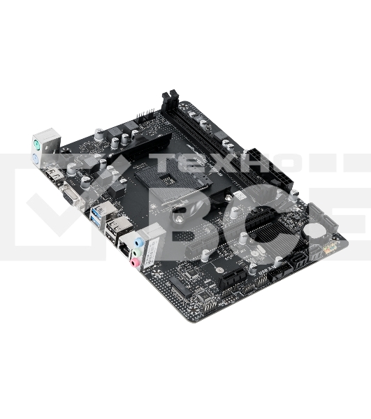 Материнская плата CBR B450M Challenger, AM4, AMD B450, 2xDDR4, 4xSATA, 1xM.2, 1xPCIe 3.0 x16, 1xPCIe x1, 1xHDMI, 1xVGA, 1x1Gb LAN, 2xUSB 2.0, 2xUSB 3.2 Gen 1, 3x3.5 мм, 7.1, mATX