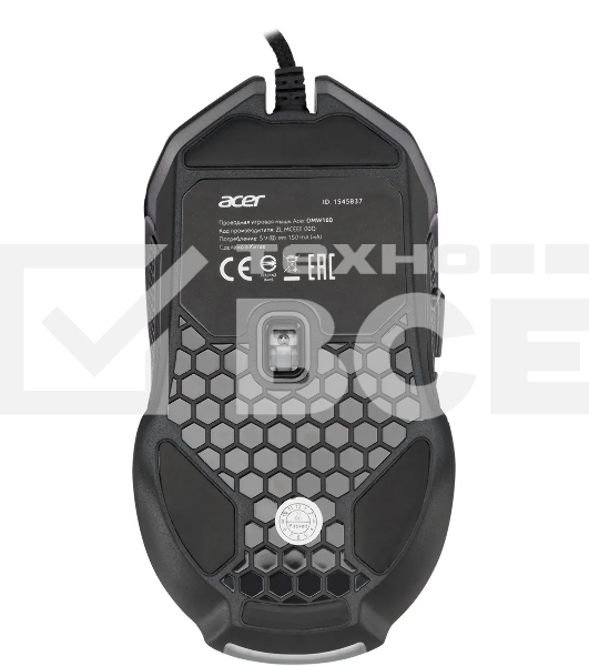 Мышь проводная Acer OMW160 черный, 6400 dpi, USB, кнопки - 8