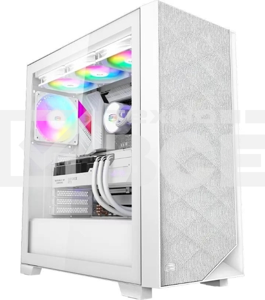 Компьютерный корпус PCCooler C3D510 WH ARGb, Tempered Glass Full Tower, White, TG, 0.7 SPCC, 3x120мм ARGb E-ATX, ATX, mATX, mITX 170/390/410мм 2x2.5