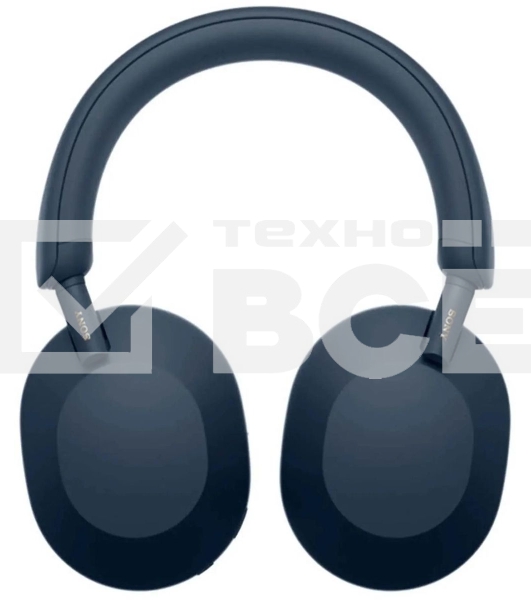 Беспроводные/проводные наушники Sony WH-1000XM5 синий, полноразмерные, Bluetooth + проводной, активное шумоподавление, до 30 ч