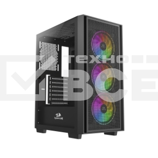 Корпус компьютерный Redragon Paktis3 ITX/Micro-ATX/ATX,3кул12см,черый