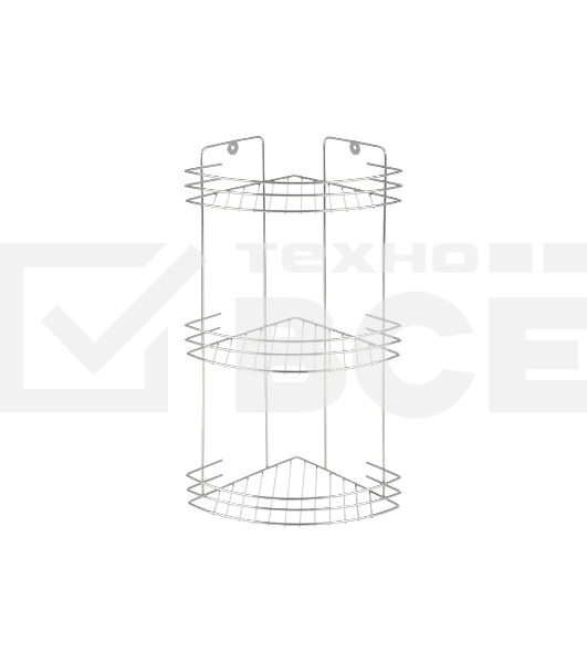 Полка угловая трехъярусная РЫЖИЙ КОТ Vento 19*19*41 см хром (310847)