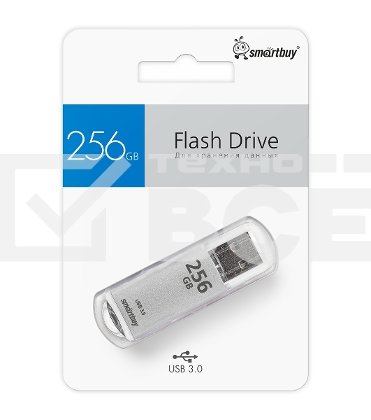 Флешка USB 3.0 SmartBuy 256 Gb V-Cut серебристый(SB256 GbVC-S3)