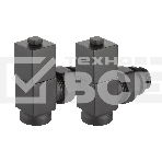 Набор дизайн-вентилей CUBE, угловой черный 1/2