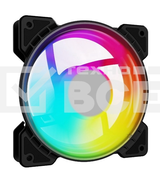 Вентилятор для корпуса Powercase M6-14-LED черный, 140 мм, 900 об/мин, 19.8 дБ, 4 pin