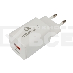 Зарядное устройство Cablexpert MP3A-PC-42, 30Вт, быстрая зарядка QC3.0/PD, 2 порта: USB и Type-C, белый, пакет, фото 1