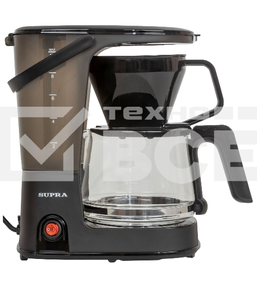 Кофеварка капельная SUPRA CMS-1240 черный, исп. кофе - молотый, 1.25 л, 750 Вт.